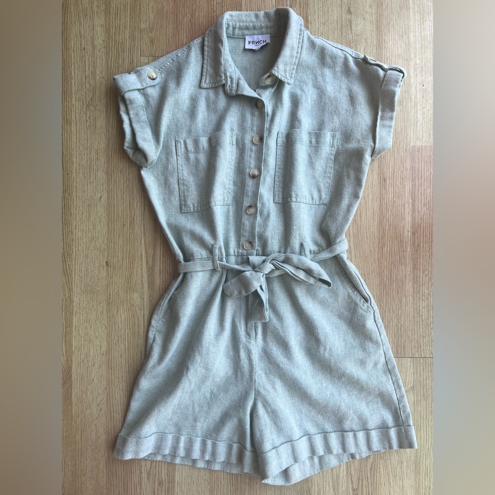 FRNCH Mint Green Utility Romper